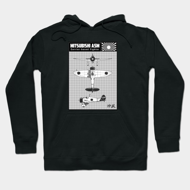 A5M FIGHTER AIRCRAFT DIAGRAM Hoodie by theanomalius_merch